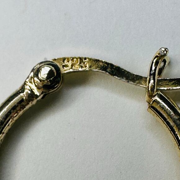 Bundle of Three Pairs of Gold Overlay Sterling Silver Hoop Earrings - Picture 7 of 7